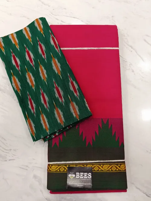 Chettinadu Cotton A02110 (Pink Green)